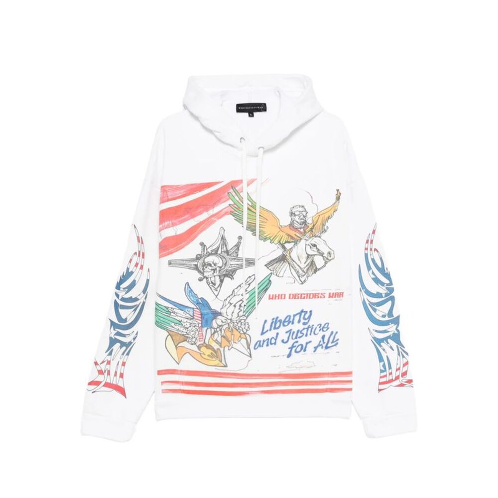 Who Decides War White Sweaters & Knitwear - Hoodies Men
